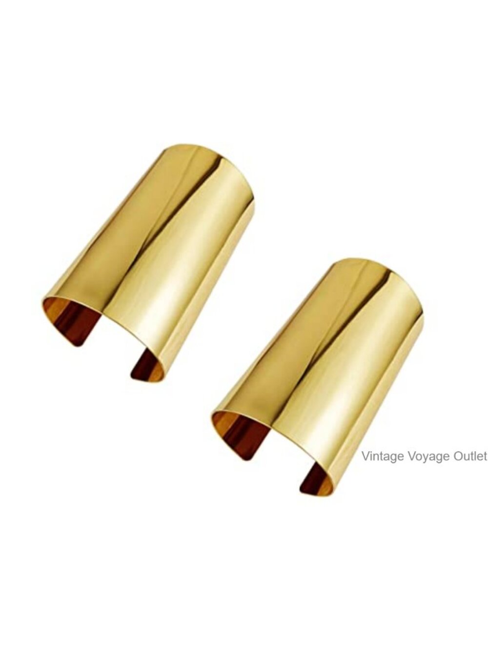 2 Pc Gold Plated Cuff Bangle Bracelet Set for Women Open Wide Wire Adjustable
